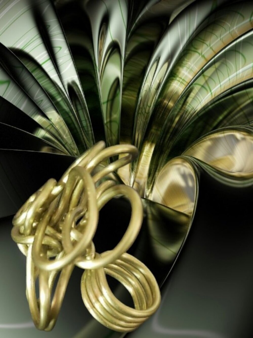 Bold Golden Lime Green Wire Flower Statement Ring ✨Size: 6.5✨ NWOT - Picture 4 of 12